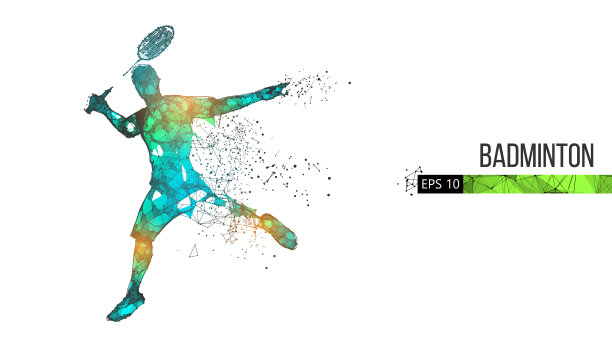 抽象轮廓线框羽毛球图片下载