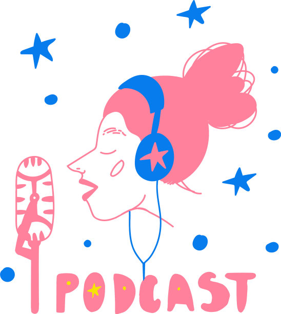 播客标志女孩年轻的女博主发言图片下载