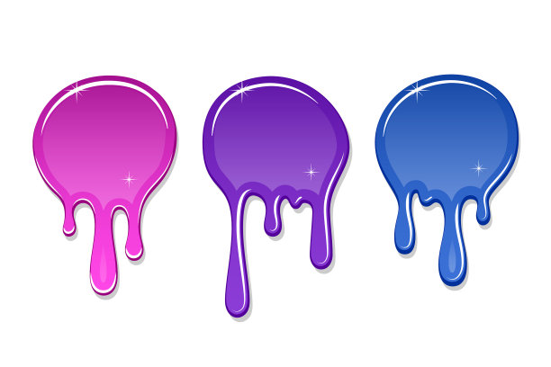 滴漆点3d设置孤立的白色背景图片下载