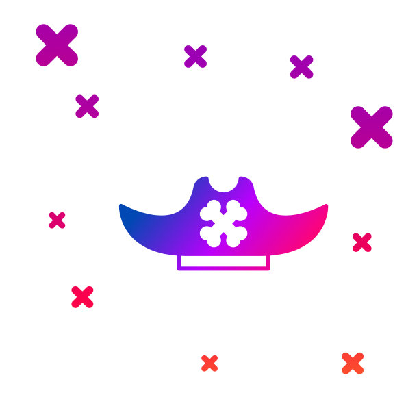 彩色海盗帽图标孤立在白色背景图片下载