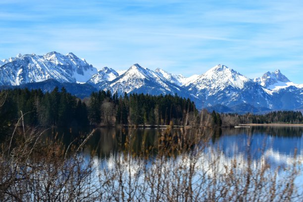 阿尔卑斯山和德国的乡村风光。图片下载