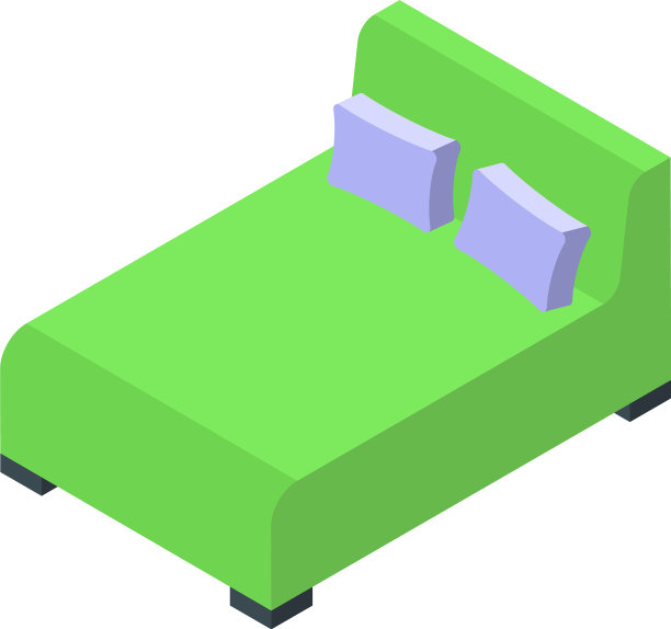 绿色卧室图标等距风格图片下载
