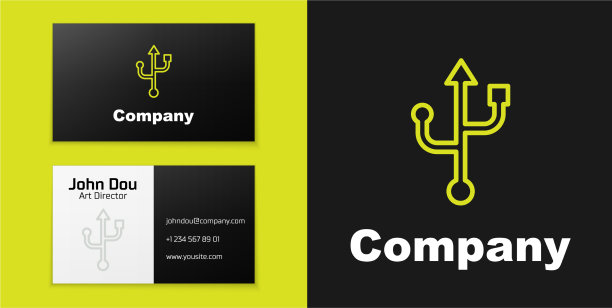 标识类型线usb符号图标隔离在黑色图片下载