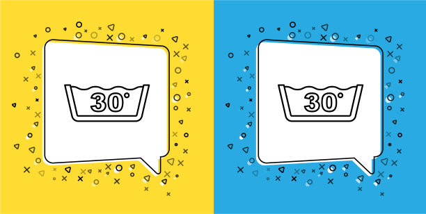 设置线洗涤在30摄氏度下的图标图片下载