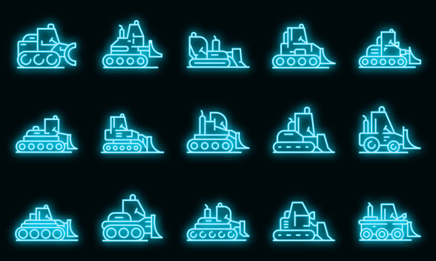 推土机图标设置为霓虹灯图片下载