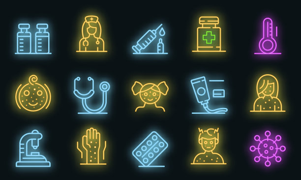 水痘图标设置霓虹灯图片下载