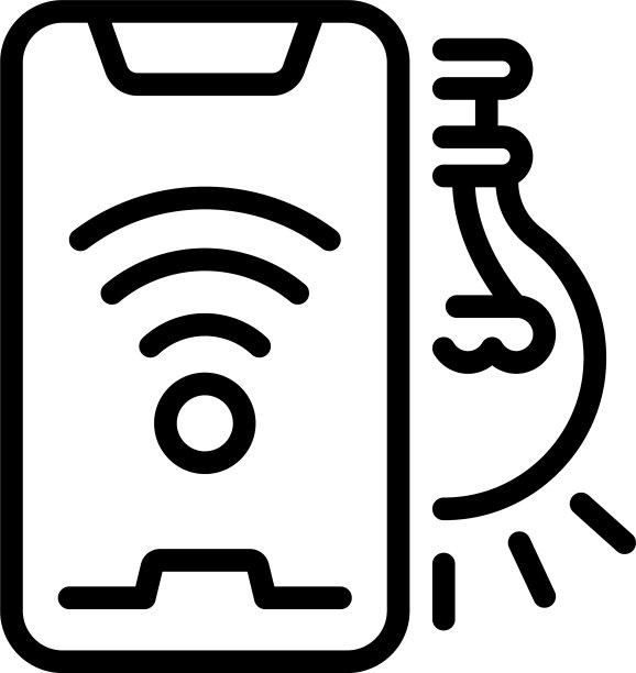 智能手机控制智能灯泡图标轮廓图片下载