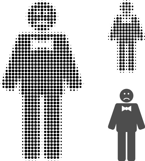 悲伤的人半色调点图标图片下载
