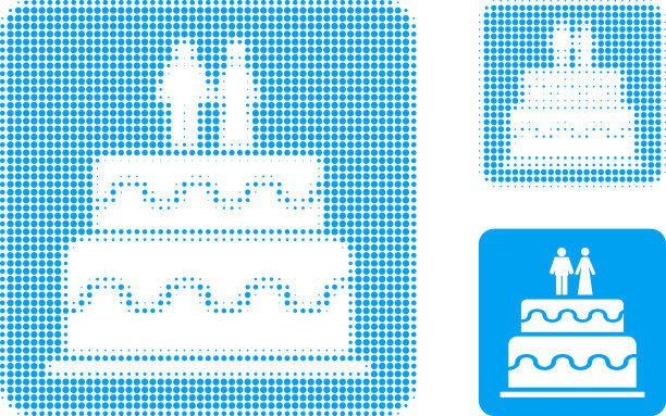 结婚蛋糕半色调点图标图片下载