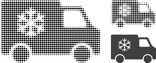 电冰箱车半色调点图标图片下载