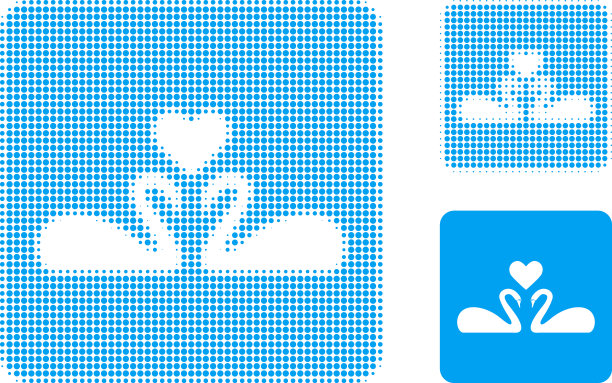 爱天鹅半色调点图标图片下载