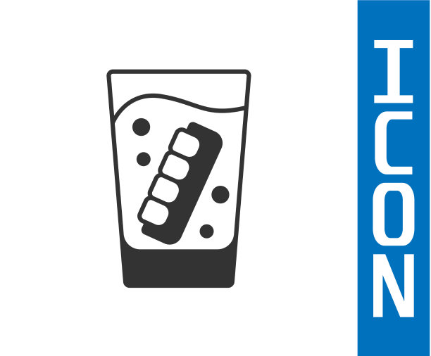 灰色假颌在玻璃图标隔离在白色图片下载