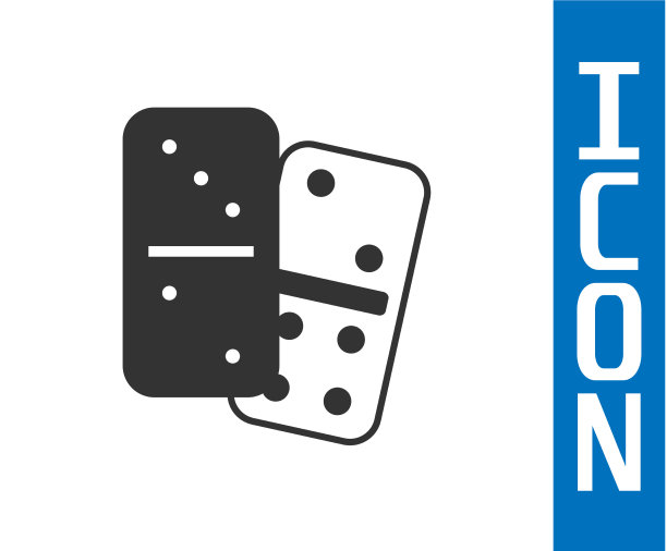 灰色多米诺图标孤立在白色背景图片下载