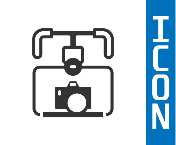 灰色框架稳定与单反相机图标图片下载