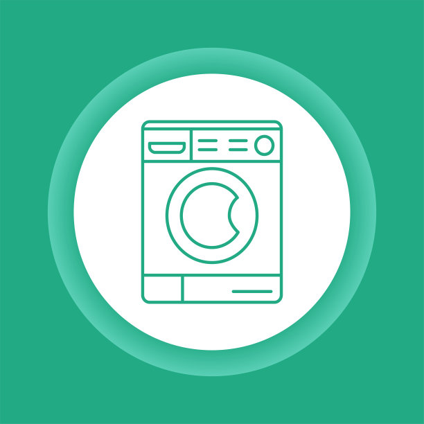 洗衣机彩色按钮图标。家庭设备。图片下载