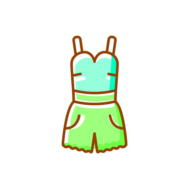 居家套装、背心和短裤的扁平图标。家居服、睡衣。颜色填充的象征。孤立的矢量图图片下载