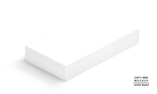 空盒子与阴影包装您的产品隔离在白色背景。详细和现实的3d模型图片下载