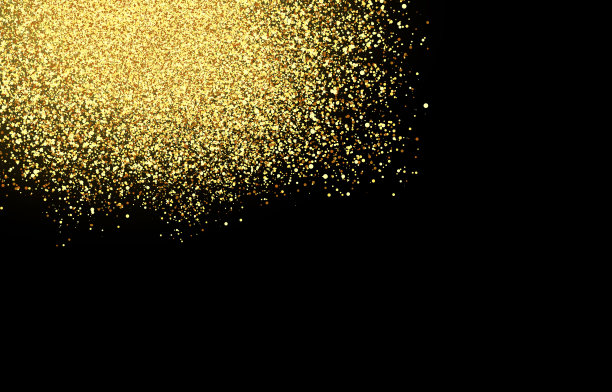 向量闪亮的金色粒子孤立透明背景。闪光效果，闪光粒子，爆炸的黄金粒子png。VIP，奢侈品，黄金，礼物。图片下载