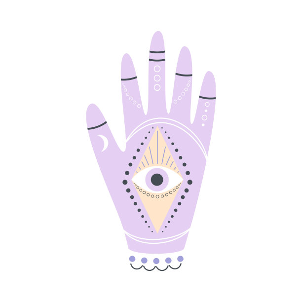 魔法神秘手孤立在白色背景上图片下载