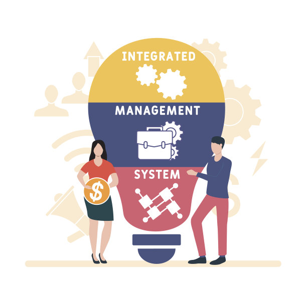 扁平化设计以人为本。IMS -集成管理系统的缩写。图片下载