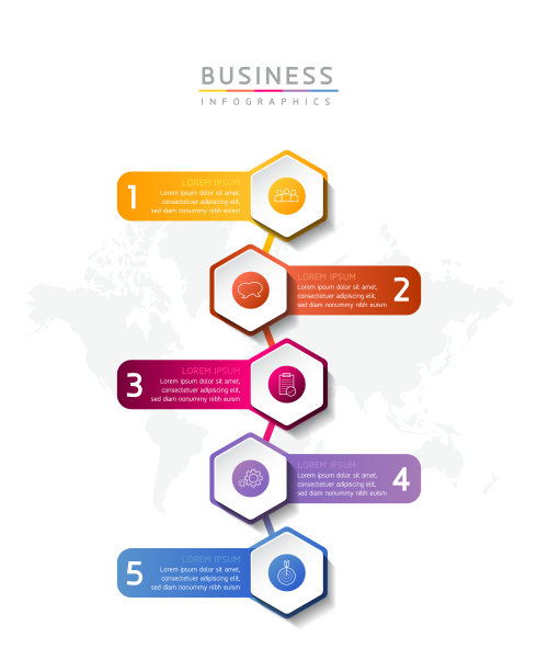 矢量插图，信息图形设计，模板，营销，信息，有5个选项或步骤图片下载