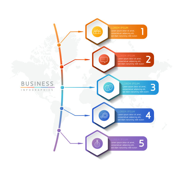 矢量插图，信息图形设计，模板，营销，信息，有5个选项或步骤图片下载