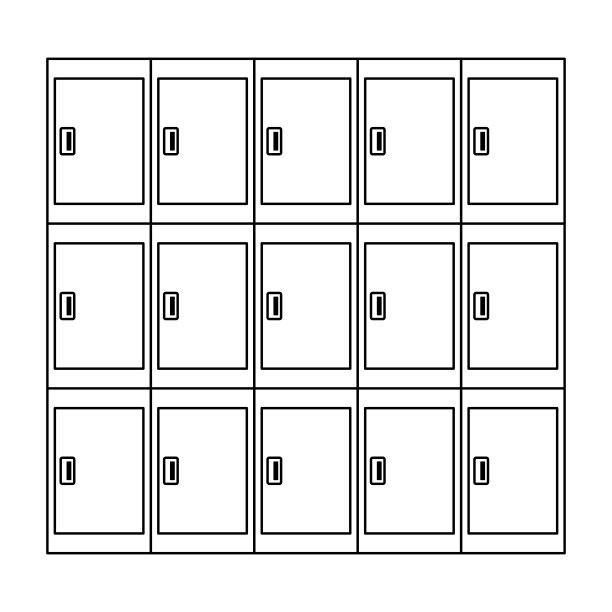 灰色储物柜孤立矢量插图。图片下载