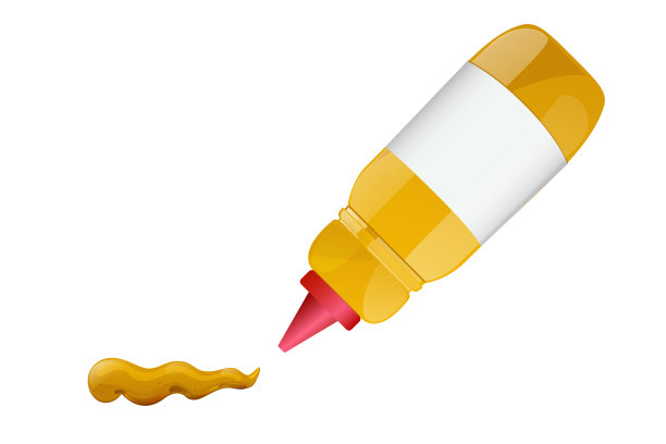 芥末。第戎蜂蜜酱奶油。卡通风格的食品品牌向量设计。图片下载