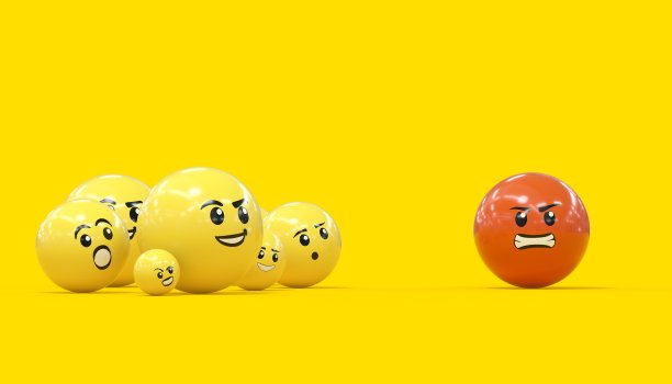 快乐角色和不快乐角色的卡通风格图片下载