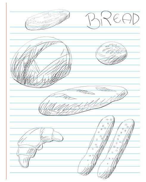 议程页上的面包食谱图片下载