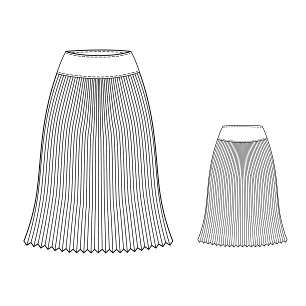 百褶裙矢量插图图片下载