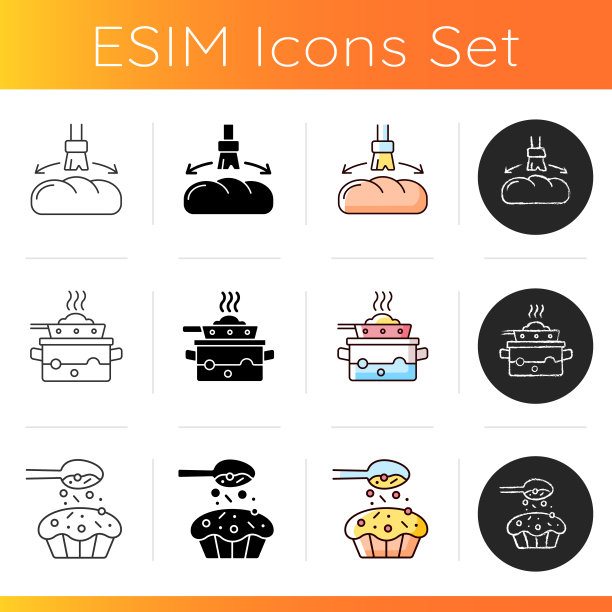 食物烹饪指导图标设置图片下载