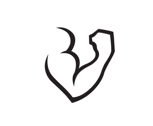 创意抽象的人类二头肌标志图片下载