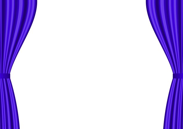 蓝色剧场窗帘形框架图片下载