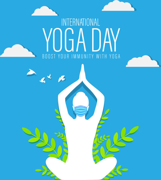国际瑜伽日概念横幅6月21日图片下载