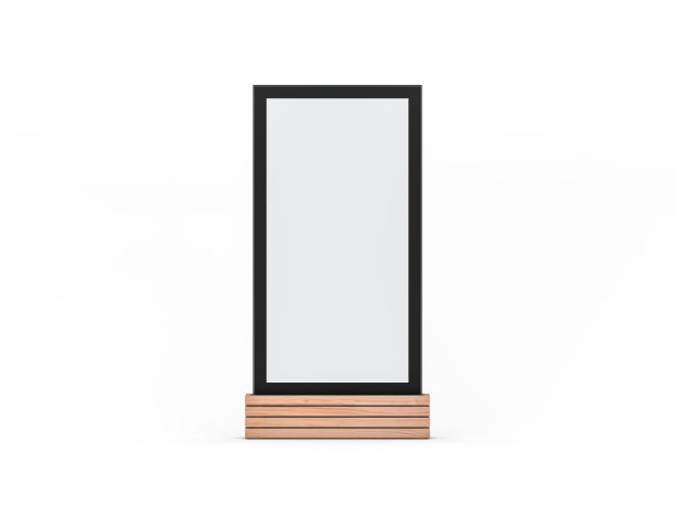 垂直街道海报广告牌模型为广告与木架，孤立在白色图片下载