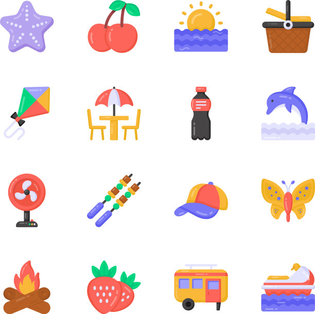 包装食品和饮料的图标图片下载