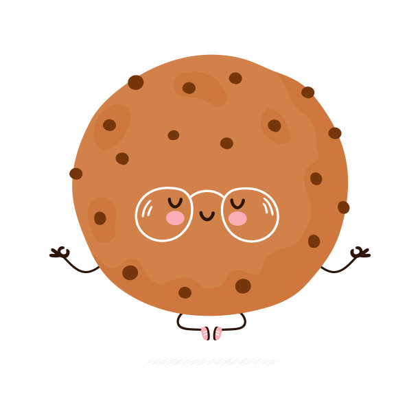 可爱有趣的饼干以瑜伽姿势冥想图片下载