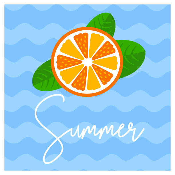 夏季鲜嫩多汁的绿叶橙图片下载