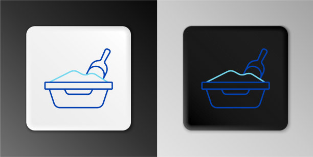 线猫砂托盘铲图标孤立图片下载