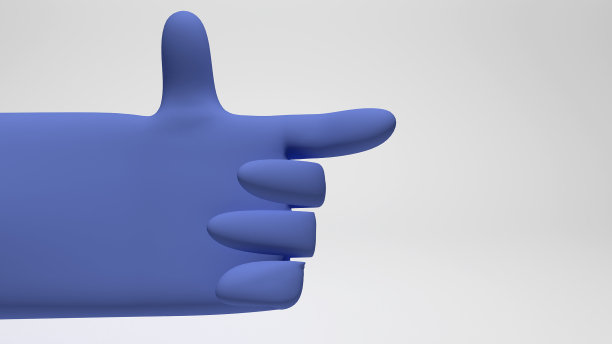 手抽象唱/符号白色背景三维渲染图片下载