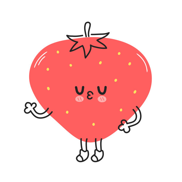 可爱有趣的草莓草莓手绘图片下载