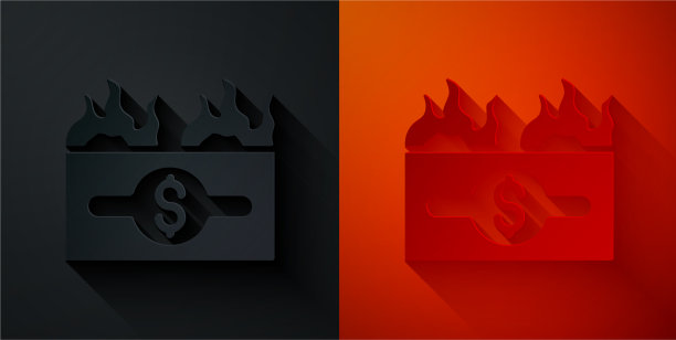 纸割伤烧美元钞票图标孤立上图片下载