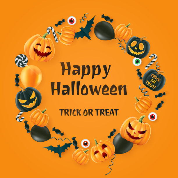 万圣节背景，有趣的南瓜。用于聚会和销售的贺卡。秋天的节日。矢量插图EPS10。图片下载