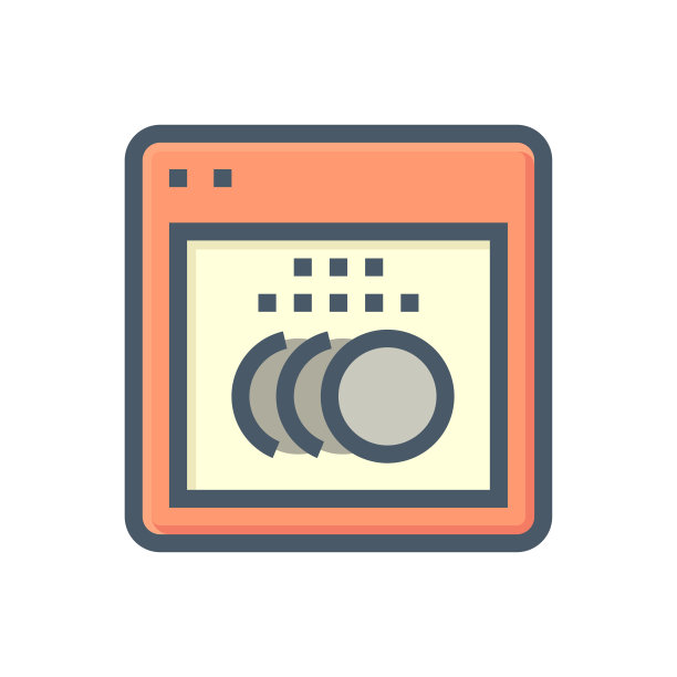 洗碗机矢量图标设计。48x48像素完美和可编辑的笔触。图片下载