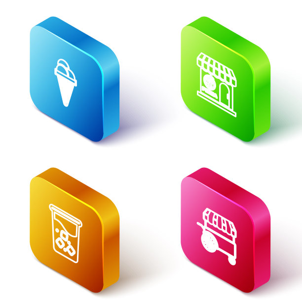 在华夫饼筒中设置等距线冰淇淋图片下载