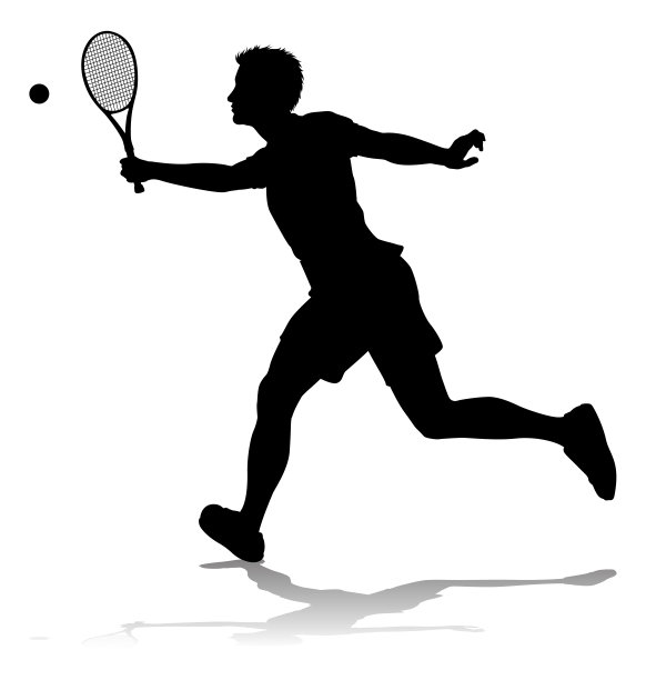 网球剪影运动运动员男子图片下载