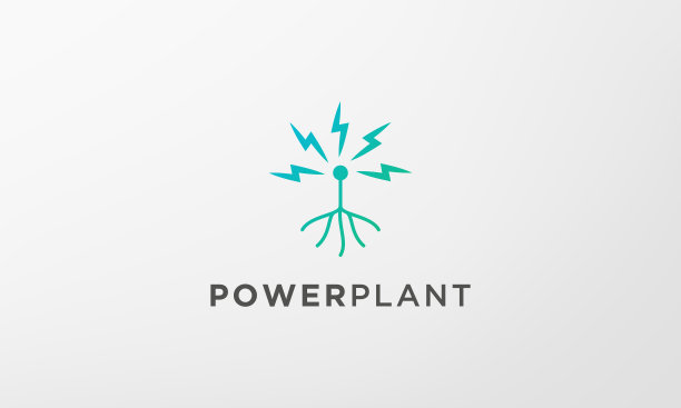 闪电树根标志在现代和最小的形状图片下载