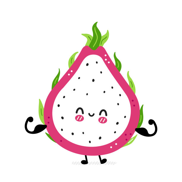 可爱有趣的火龙果展示肌肉手图片下载