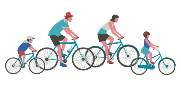 父母孩子骑自行车孤立icon图片下载